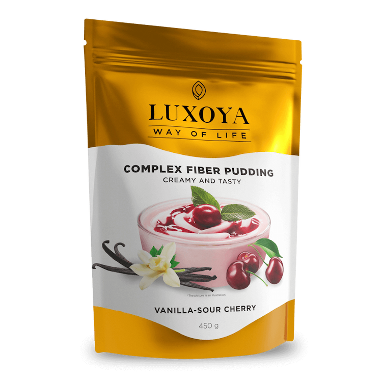 COMPLEX FIBER PUDDING - ROSTPUDING FEHÉRJÉVEL 450 g - Vanília-meggy ízű