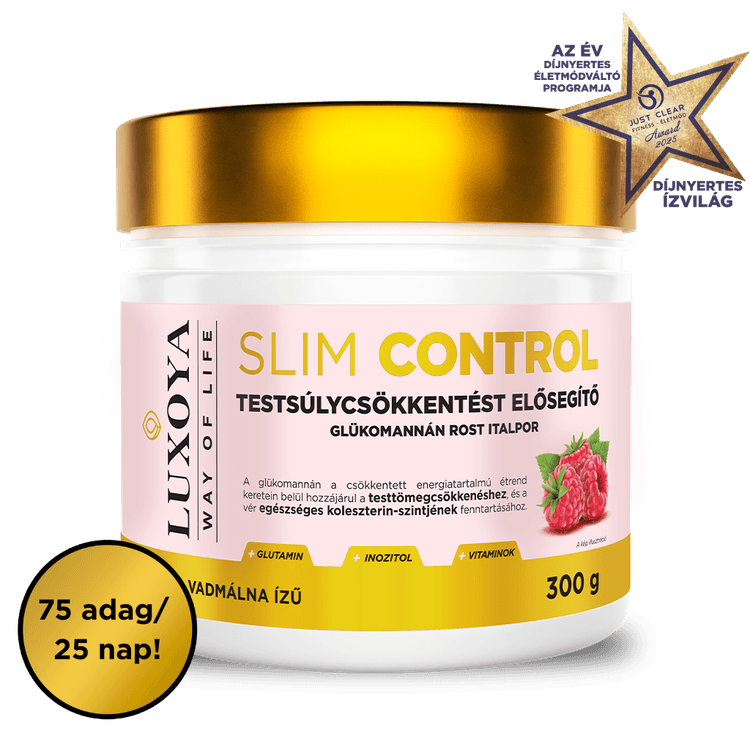 Slim Control - Testsúlycsökkentést elősegítő glükomannán rost italpor – Vadmálna ízű - 300g
