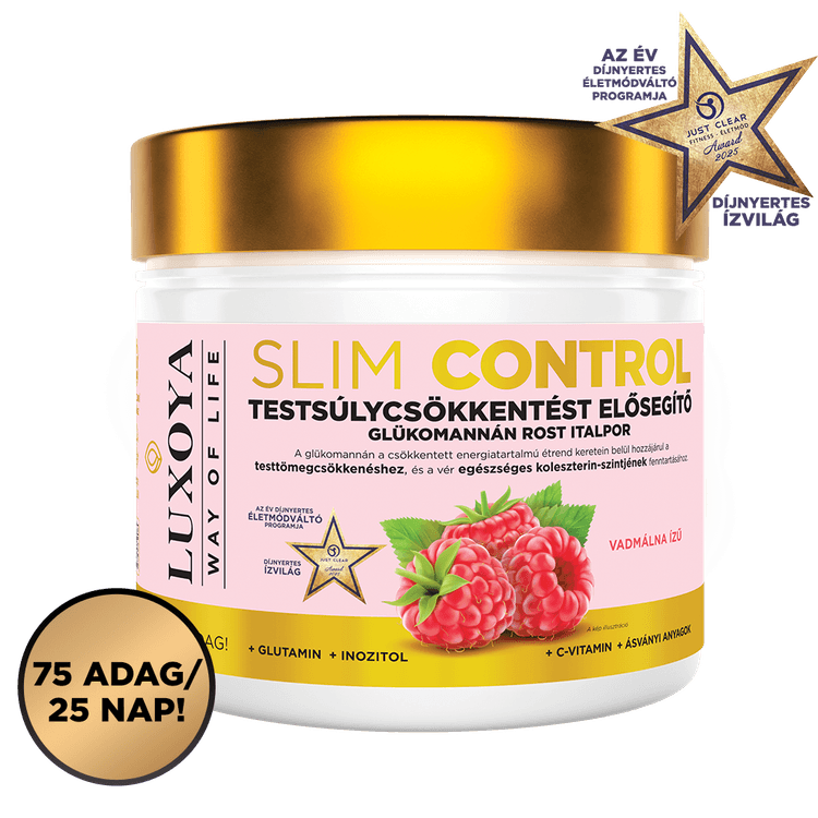 Slim Control - Testsúlycsökkentést elősegítő glükomannán rost italpor – Vadmálna ízű - 300g