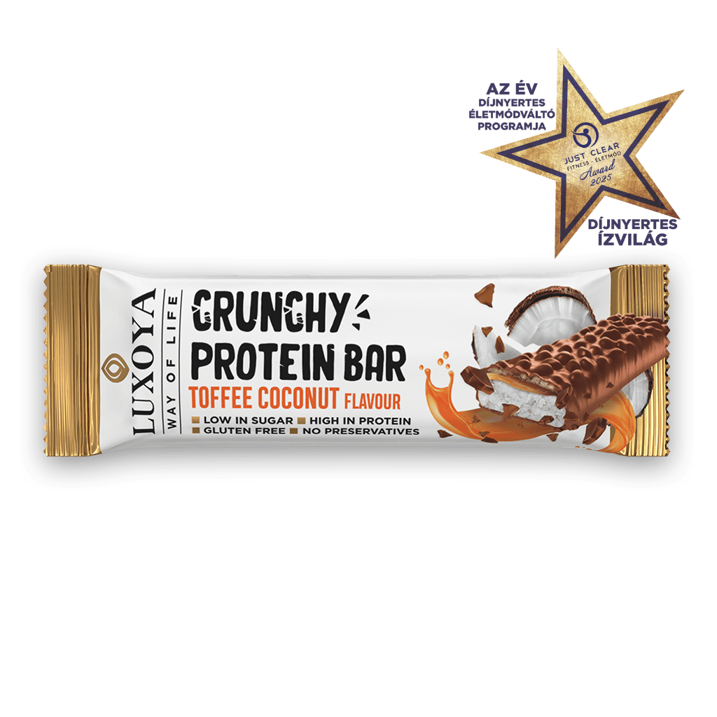 CRUNCHY PROTEIN BAR - ROPPANÓS FEHÉRJE SZELET 45g - Karamella Kókusz ízű