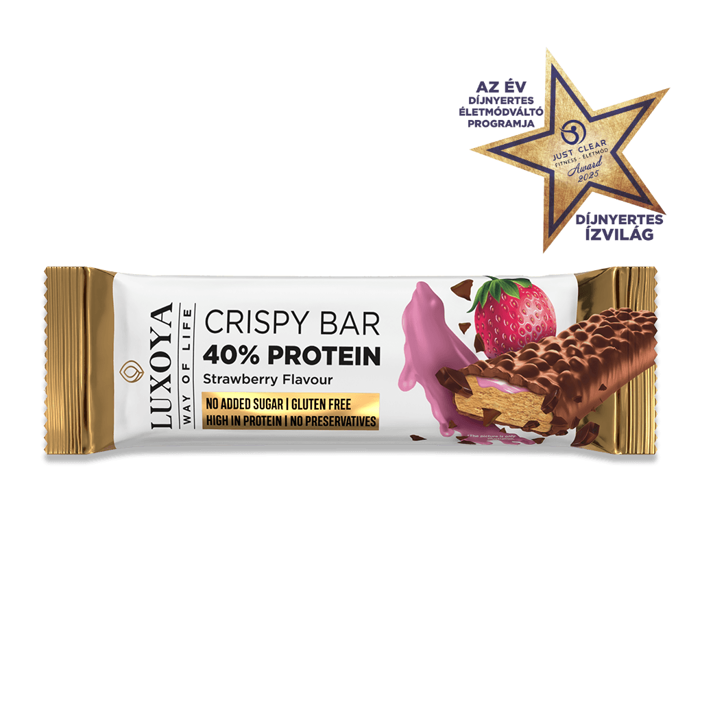 CRISPY BAR 40% PROTEIN ROPPANÓS FEHÉRJE SZELET 45 g - Eper ízű