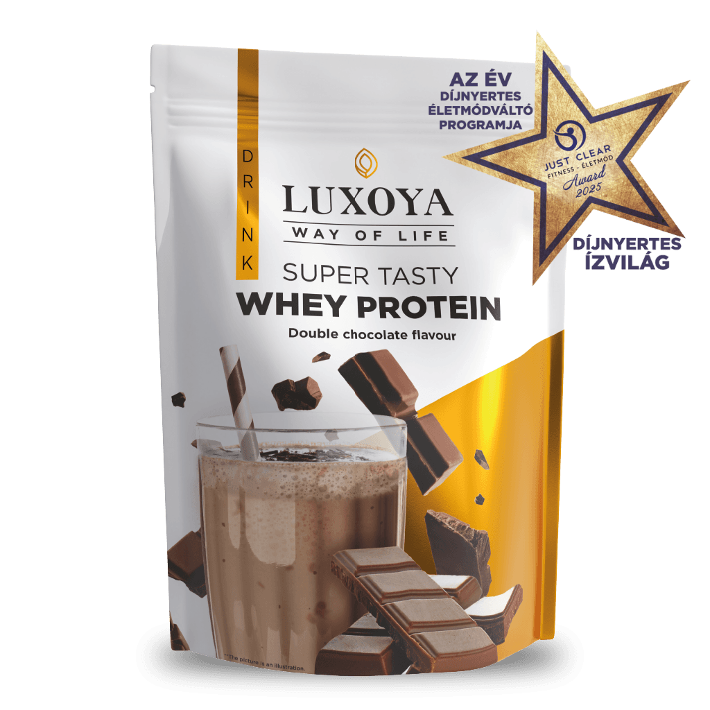 SUPER TASTY WHEY PROTEIN - PRÉMIUM FEHÉRJE ITALPOR 450 g DOY - Dupla csokoládé ízű - VALÓDI CSOKIDARABOKKAL!