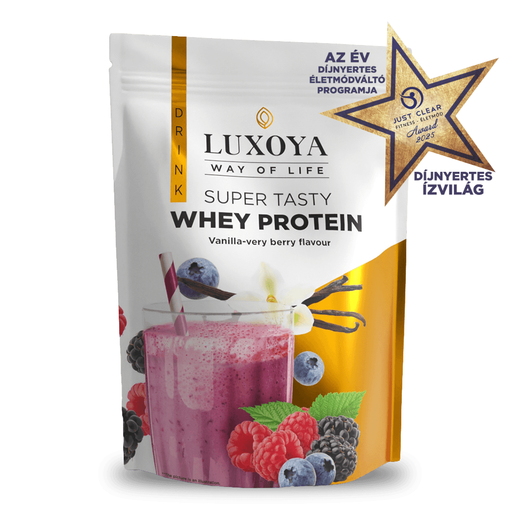 SUPER TASTY WHEY PROTEIN - PRÉMIUM FEHÉRJE ITALPOR 450 g DOY - Vanília-erdei gyümölcs ízű