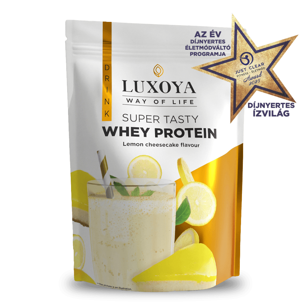 SUPER TASTY WHEY PROTEIN - PRÉMIUM FEHÉRJE ITALPOR 450 g DOY - Citromos sajttorta ízű - VALÓDI CITROMHÉJ DARABOKKAL!