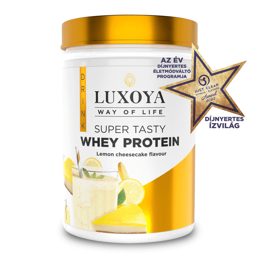SUPER TASTY WHEY PROTEIN - PRÉMIUM FEHÉRJE ITALPOR 450 g PET - Citromos sajttorta ízű - VALÓDI CITROMHÉJ DARABOKKAL!