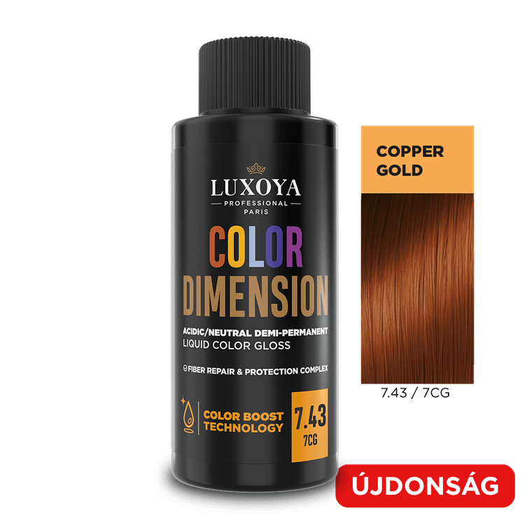 COLOR DIMENSION - Ápoló és ragyogást fokozó hajszínező 7.43/7CG - 60ml