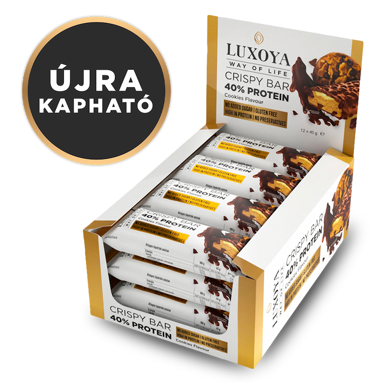 CRISPY BAR 40% PROTEIN ROPPANÓS FEHÉRJE SZELETEK 12x45 g - Sütemény ízű