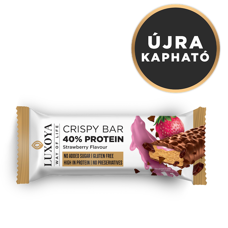 CRISPY BAR 40% PROTEIN ROPPANÓS FEHÉRJE SZELET 45 g - Eper ízű