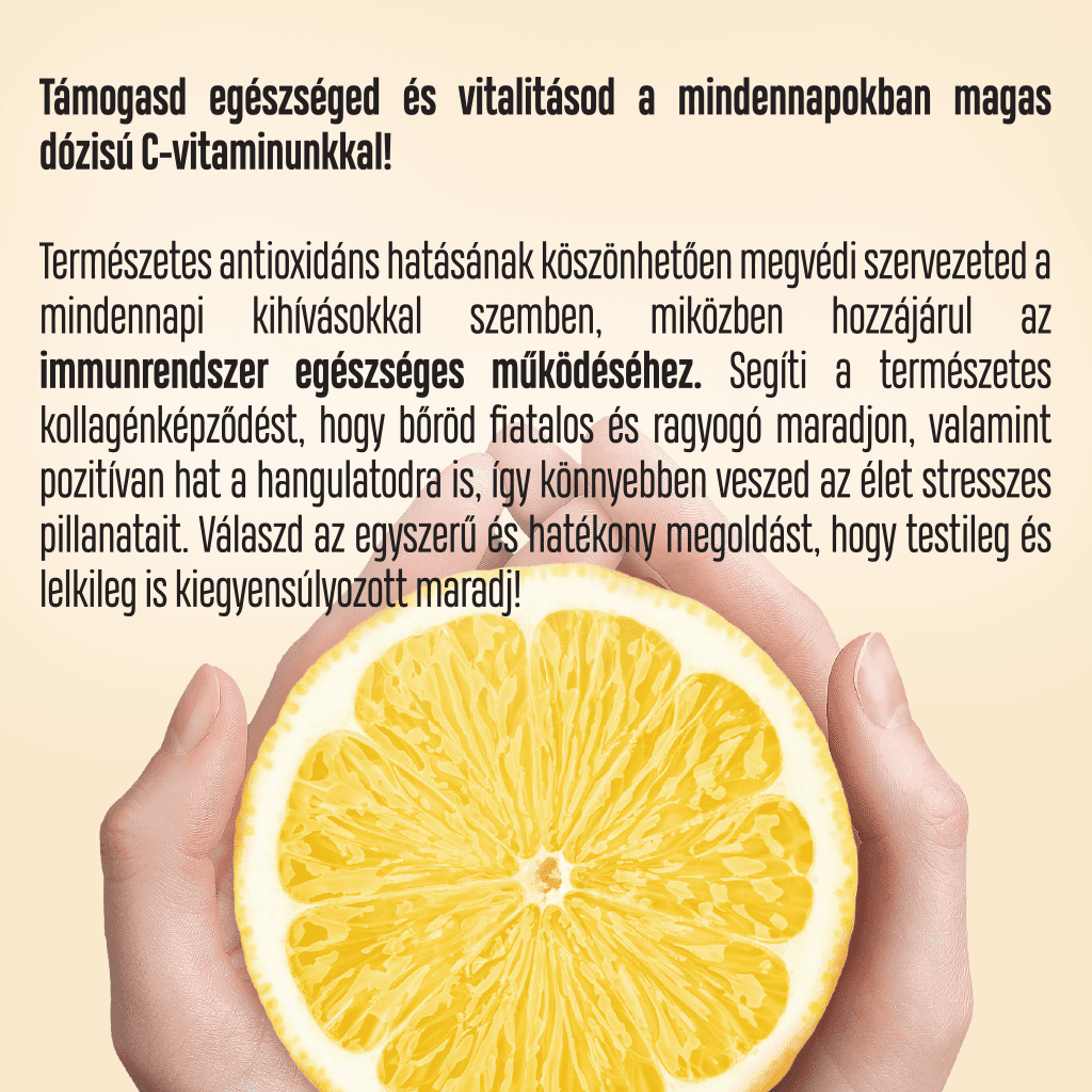 VITAMIN C-1000 CSIPKEBOGYÓT, BODZAVIRÁGOT ÉS CITROMHÉJAT TARTALMAZÓ BEVONATOS ÉTREND-KIEGÉSZÍTŐ TABLETTA 90 db