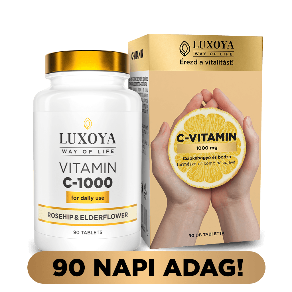 VITAMIN C-1000 CSIPKEBOGYÓT, BODZAVIRÁGOT ÉS CITROMHÉJAT TARTALMAZÓ BEVONATOS ÉTREND-KIEGÉSZÍTŐ TABLETTA 90 db