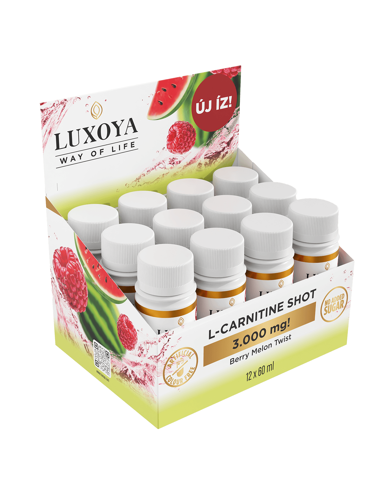 L-CARNITINE SHOT 3.000 mg FOLYÉKONY L-KARNITIN 12x60 ml gyűjtődőboz - Görögdinnye-málna ízű
