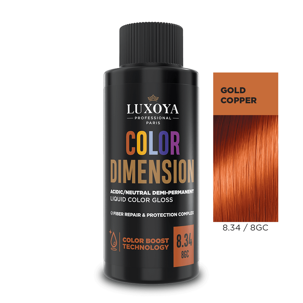 COLOR DIMENSION - Ápoló és ragyogást fokozó hajszínező 8.34/8GC - 60ml