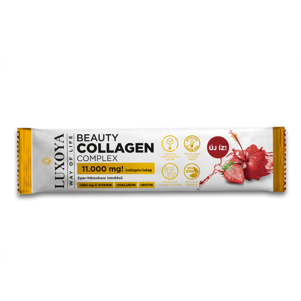 BEAUTY COLLAGEN COMPLEX 11.000 mg ÍZLETES KOLLAGÉN ITALPOR - Eper Hibiszkusz ízű - 15g