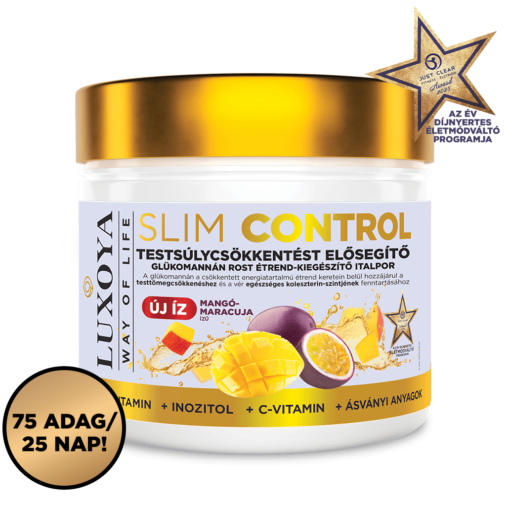 Slim Control - Testsúlycsökkentést elősegítő glükomannán rost italpor – Mangó-Maracuja ízű - 300g