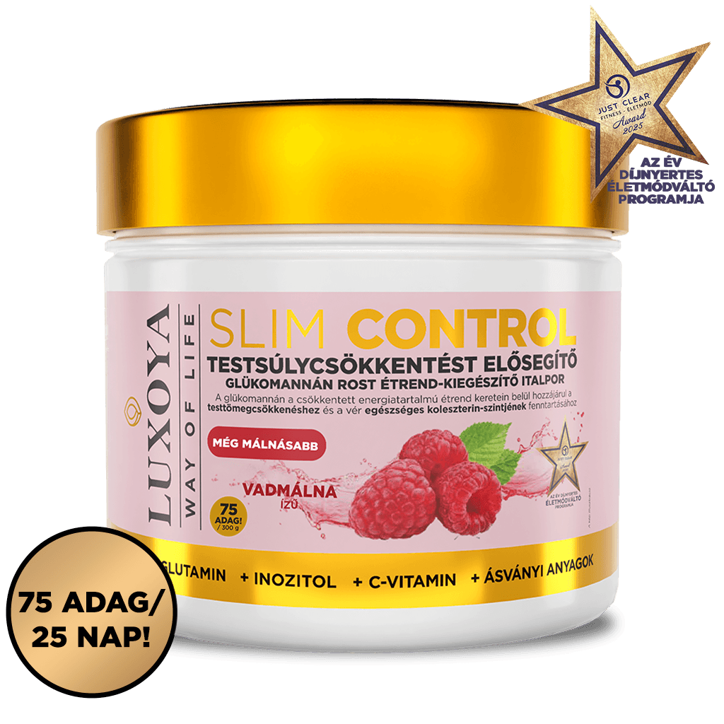 Slim Control - Testsúlycsökkentést elősegítő glükomannán rost italpor – Vadmálna ízű - 300g