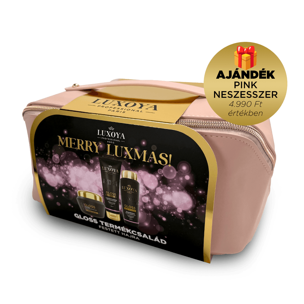 GLOSS Karácsonyi Ajándékcsomag + Ajándék Pink Neszesszer (festett hajra)