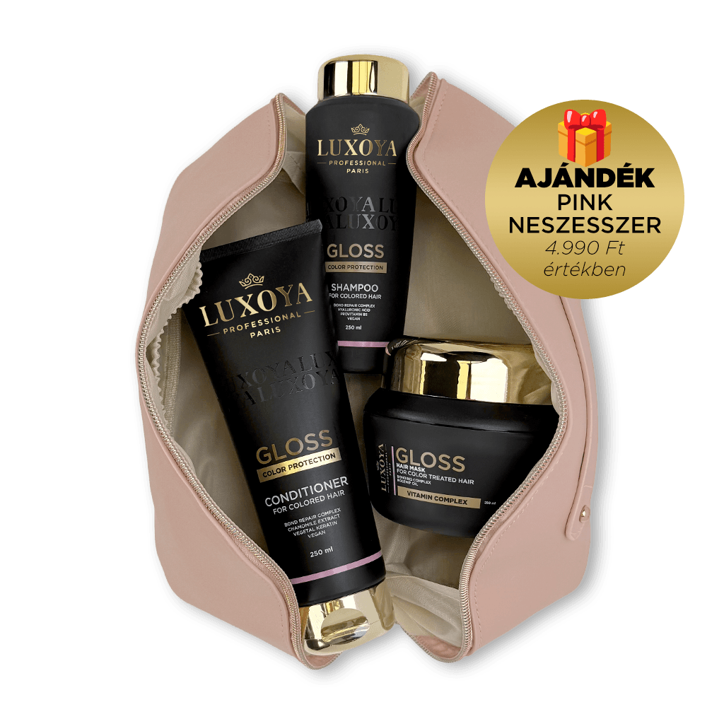 GLOSS Karácsonyi Ajándékcsomag + Ajándék Pink Neszesszer (festett hajra)