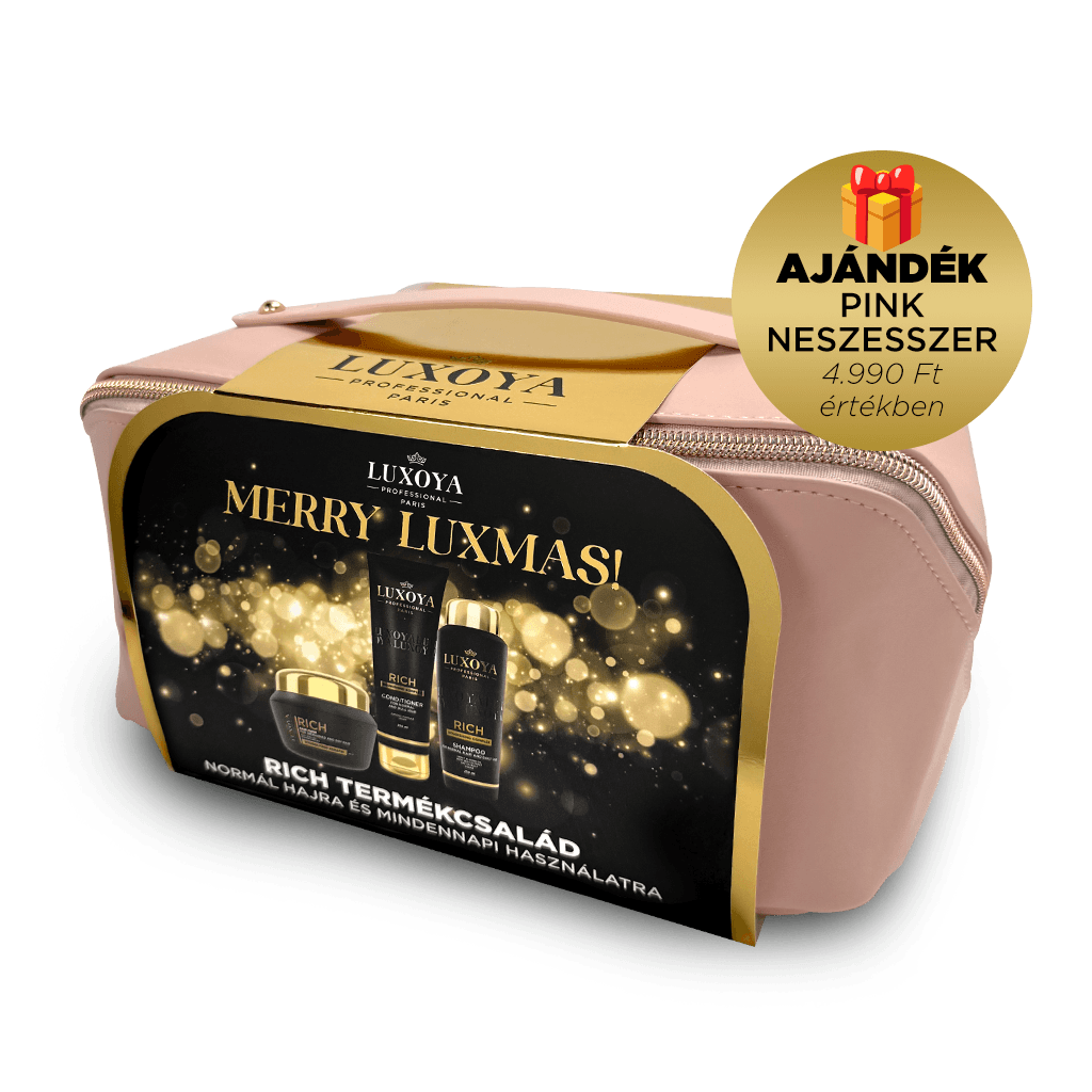 RICH Karácsonyi Ajándékcsomag + Ajándék Pink Neszesszer (normál hajra)