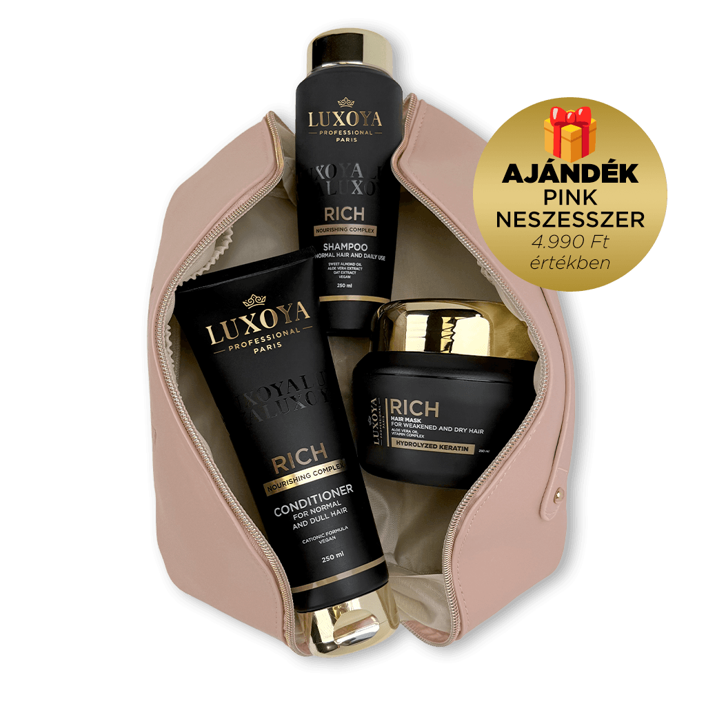RICH Karácsonyi Ajándékcsomag + Ajándék Pink Neszesszer (normál hajra)