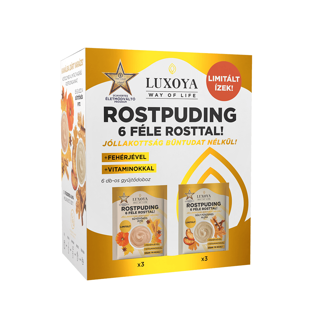 LIMITÁL TÉLI - Rostpuding kóstolócsomag 6x25g - Sütőtök pite, Sült fahéjas alma