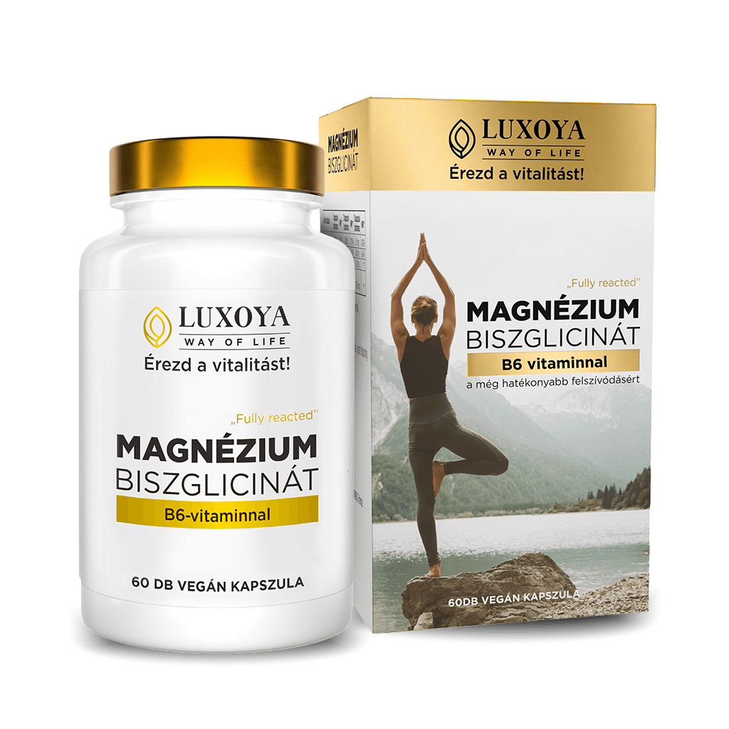 FULLY REACTED - MAGNÉZIUM BISZGLICINÁT -Magnéziumot, B6-vitamint, fekete bors kivonatot tartalmazó étrend-kiegészítő készítmény - 60db