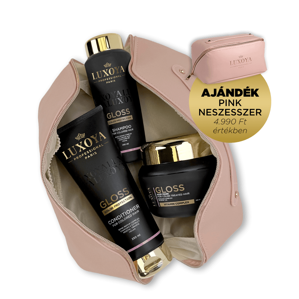 GLOSS Karácsonyi Ajándékcsomag + Ajándék Pink Neszesszer (festett hajra)