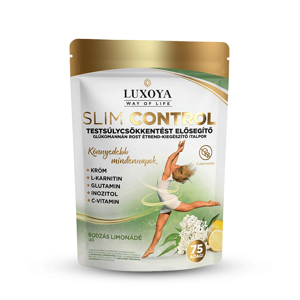 Slim Control – Testsúlycsökkentést támogató glükomannán rost italpor – Bodzás limonádé íz – 300 g