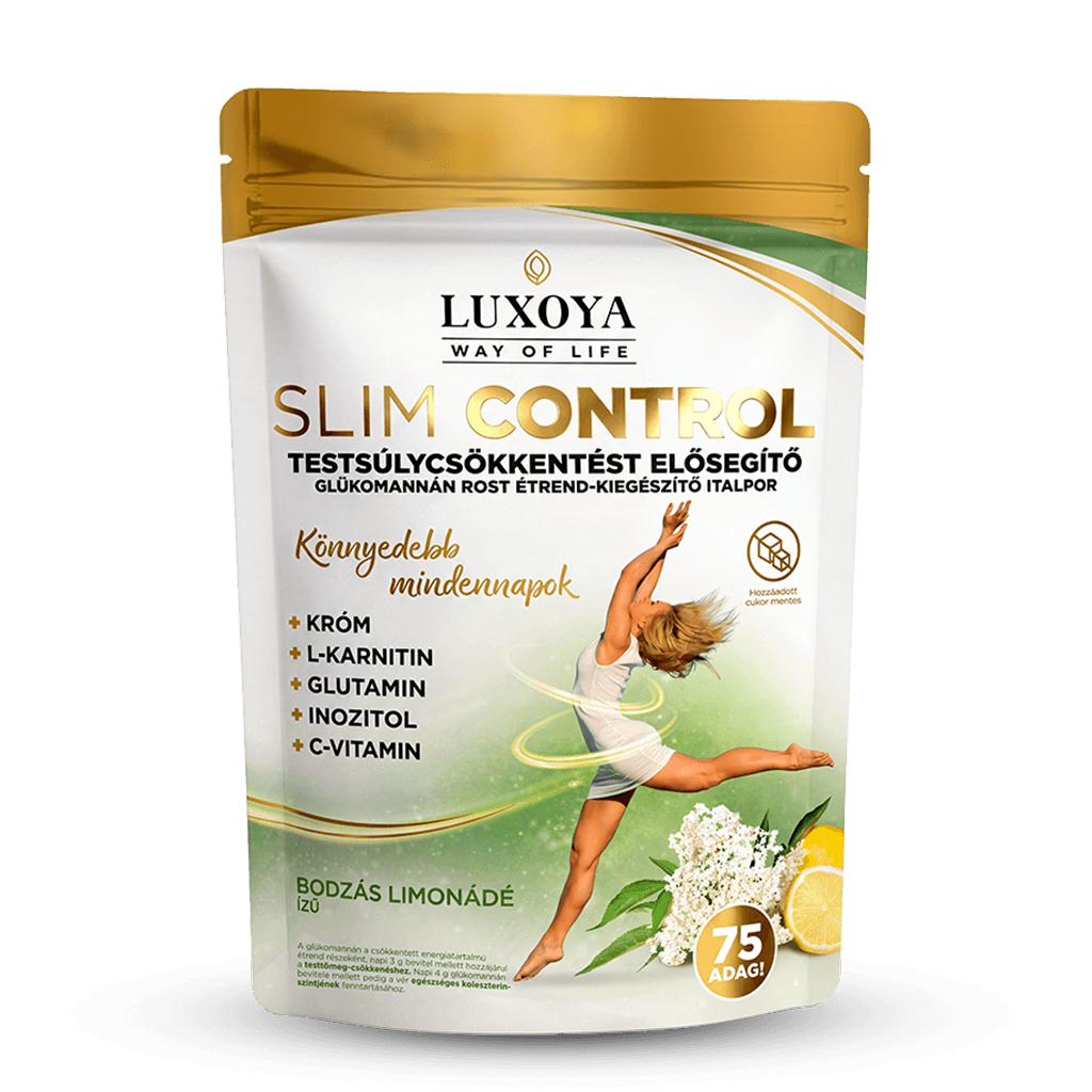Slim Control – Testsúlycsökkentést támogató glükomannán rost italpor – Bodzás limonádé íz – 300 g