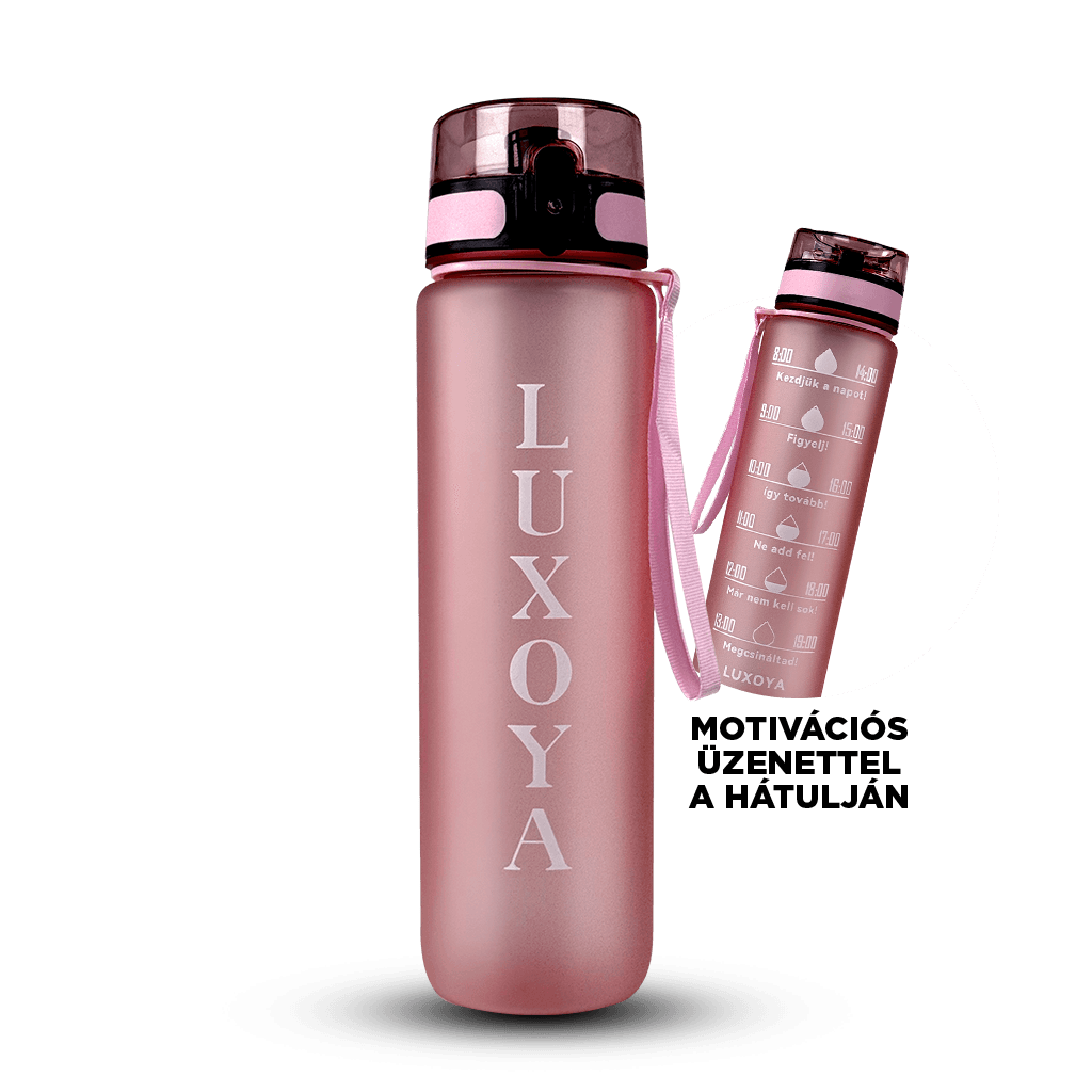 Motivációs fitnesz kulacs- rózsaszín